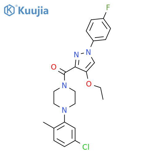 1-(5-chloro-2-methylphenyl)-4-[4-ethoxy-1-(4-fluorophenyl)-1H-pyrazole-3-carbonyl]piperazine structure