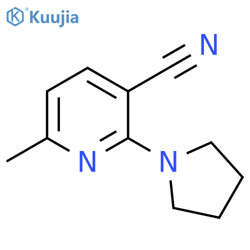 6-methyl-2-(pyrrolidin-1-yl)pyridine-3-carbonitrile structure