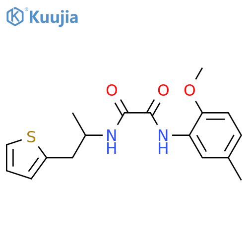 N'-(2-methoxy-5-methylphenyl)-N-[1-(thiophen-2-yl)propan-2-yl]ethanediamide structure