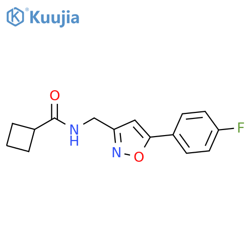 N-{5-(4-fluorophenyl)-1,2-oxazol-3-ylmethyl}cyclobutanecarboxamide structure