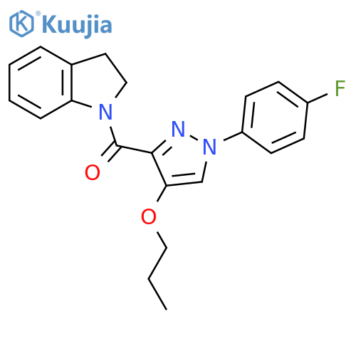 1-[1-(4-fluorophenyl)-4-propoxy-1H-pyrazole-3-carbonyl]-2,3-dihydro-1H-indole structure