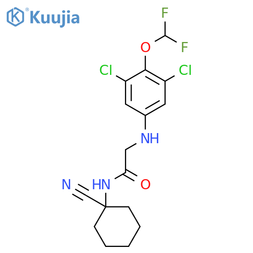 N-(1-cyanocyclohexyl)-2-{[3,5-dichloro-4-(difluoromethoxy)phenyl]amino}acetamide structure