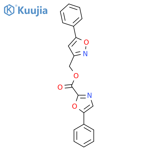 (5-phenyl-1,2-oxazol-3-yl)methyl 5-phenyl-1,3-oxazole-2-carboxylate structure