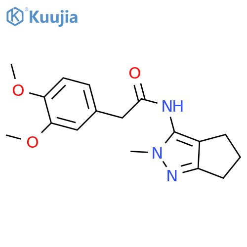 2-(3,4-dimethoxyphenyl)-N-{2-methyl-2H,4H,5H,6H-cyclopentacpyrazol-3-yl}acetamide structure