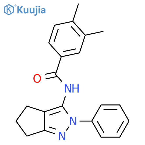 3,4-dimethyl-N-{2-phenyl-2H,4H,5H,6H-cyclopentacpyrazol-3-yl}benzamide structure