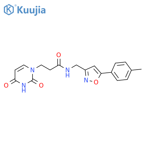 3-(2,4-dioxo-1,2,3,4-tetrahydropyrimidin-1-yl)-N-{[5-(4-methylphenyl)-1,2-oxazol-3-yl]methyl}propanamide structure