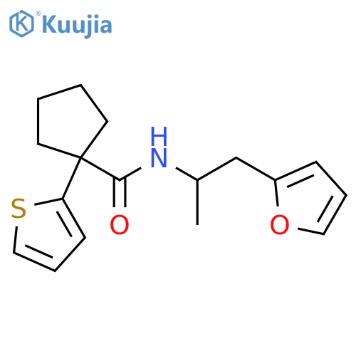 N-1-(furan-2-yl)propan-2-yl-1-(thiophen-2-yl)cyclopentane-1-carboxamide structure