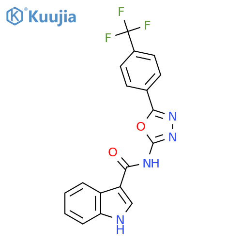N-{5-4-(trifluoromethyl)phenyl-1,3,4-oxadiazol-2-yl}-1H-indole-3-carboxamide structure