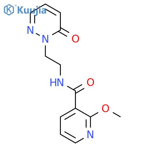 2-methoxy-N-2-(6-oxo-1,6-dihydropyridazin-1-yl)ethylpyridine-3-carboxamide structure