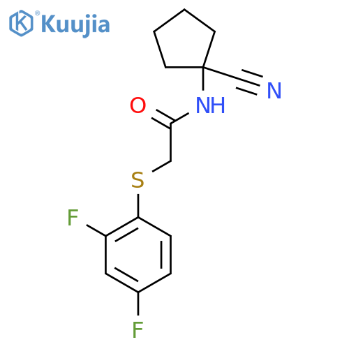 N-(1-cyanocyclopentyl)-2-(2,4-difluorophenyl)sulfanylacetamide structure