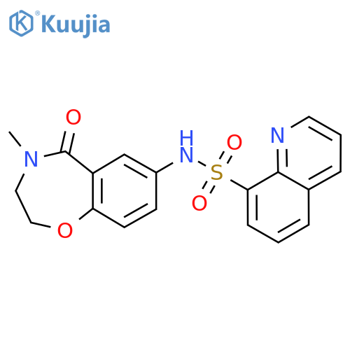 N-(4-methyl-5-oxo-2,3,4,5-tetrahydro-1,4-benzoxazepin-7-yl)quinoline-8-sulfonamide structure