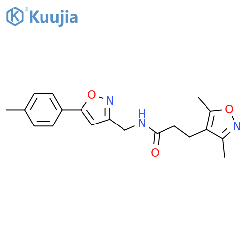 3-(3,5-dimethyl-1,2-oxazol-4-yl)-N-{5-(4-methylphenyl)-1,2-oxazol-3-ylmethyl}propanamide structure