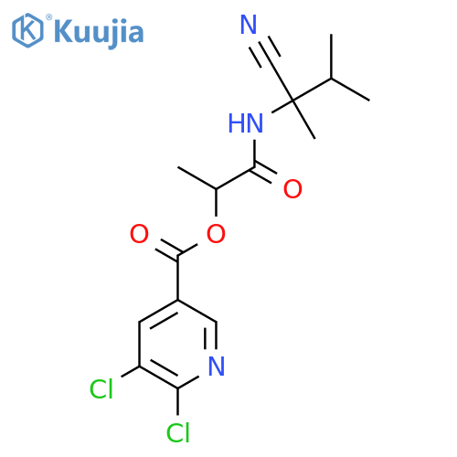 1-[(1-Cyano-1,2-dimethylpropyl)carbamoyl]ethyl 5,6-dichloropyridine-3-carboxylate structure