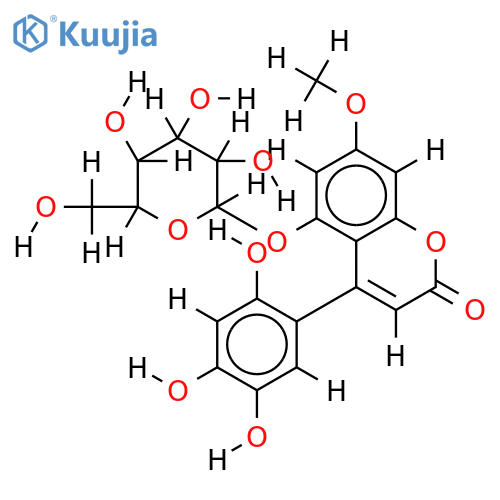 5-(β-D-Glucopyranosyloxy)-7-methoxy-4-(2,4,5-trihydroxyphenyl)-2H-1-benzopyran-2-one structure