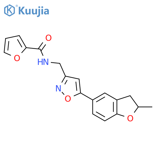 N-{5-(2-methyl-2,3-dihydro-1-benzofuran-5-yl)-1,2-oxazol-3-ylmethyl}furan-2-carboxamide structure