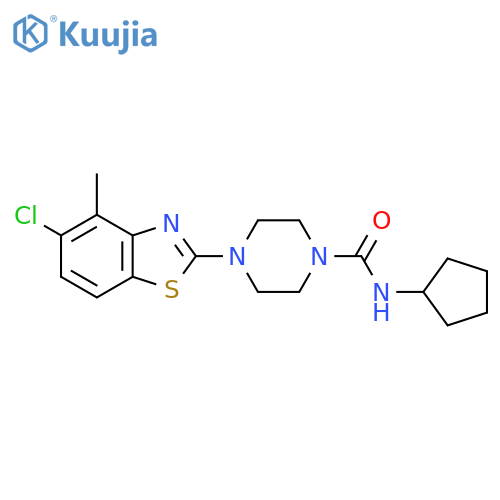 4-(5-chloro-4-methyl-1,3-benzothiazol-2-yl)-N-cyclopentylpiperazine-1-carboxamide structure