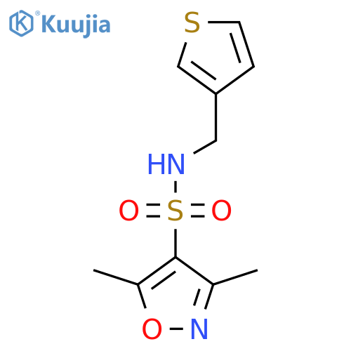 3,5-dimethyl-N-(thiophen-3-yl)methyl-1,2-oxazole-4-sulfonamide structure