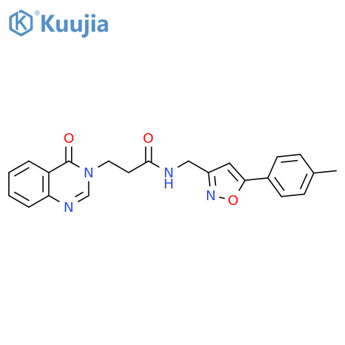 3(4H)-Quinazolinepropanamide, N-[[5-(4-methylphenyl)-3-isoxazolyl]methyl]-4-oxo- structure