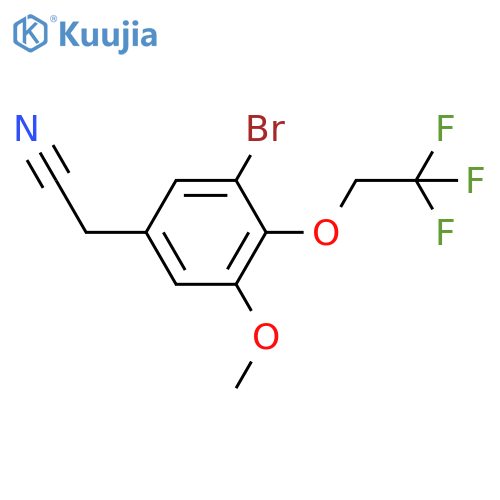 2-3-Bromo-5-methoxy-4-(2,2,2-trifluoroethoxy)phenylacetonitrile structure