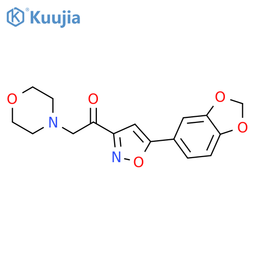 2-5-(2H-1,3-benzodioxol-5-yl)-1,2-oxazol-3-yl-1-(morpholin-4-yl)ethan-1-one structure