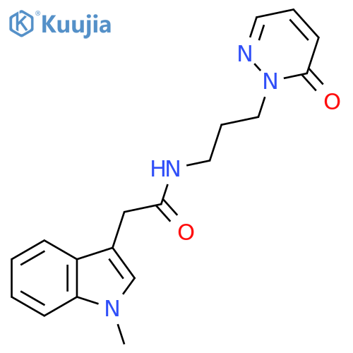 2-(1-methyl-1H-indol-3-yl)-N-3-(6-oxo-1,6-dihydropyridazin-1-yl)propylacetamide structure