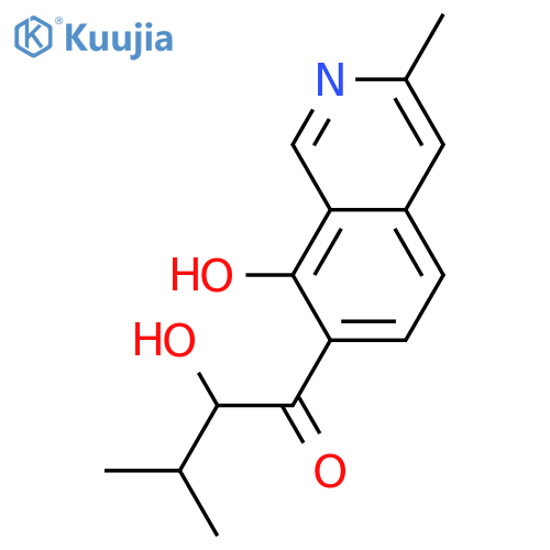 2-Hydroxy-1-(8-hydroxy-3-methyl-7-isoquinolinyl)-3-methyl-1-butanone structure