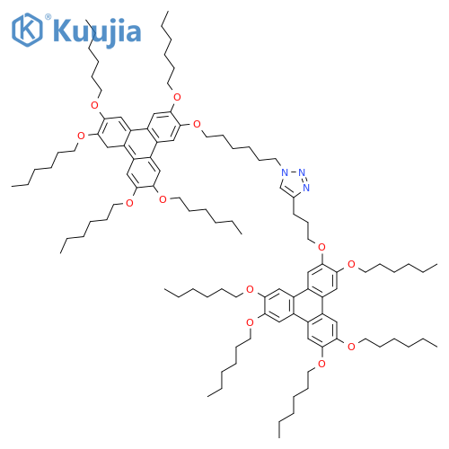 1H-1,2,3-Triazole, 1-[6-[[3,6,7,10,11-pentakis(hexyloxy)-2-triphenylenyl]oxy]hexyl]-4-[3-[[3,6,7,10,11-pentakis(hexyloxy)-2-triphenylenyl]oxy]propyl]- structure