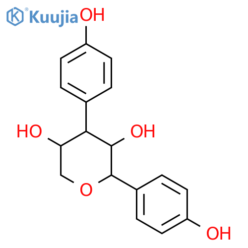 (2R,3R,4S,5S)-2,4-bis(4-hydroxyphenyl)-3,5-dihydroxy-tetrahydropyran structure