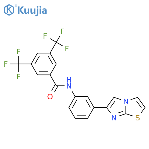 N-(3-{imidazo2,1-b1,3thiazol-6-yl}phenyl)-3,5-bis(trifluoromethyl)benzamide structure
