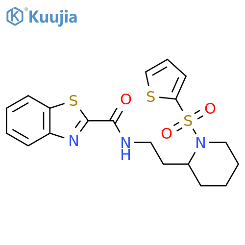 N-{2-[1-(thiophene-2-sulfonyl)piperidin-2-yl]ethyl}-1,3-benzothiazole-2-carboxamide structure