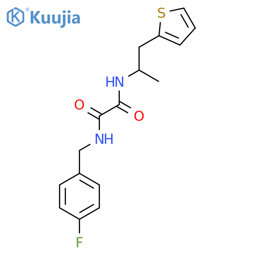 N'-(4-fluorophenyl)methyl-N-1-(thiophen-2-yl)propan-2-ylethanediamide structure