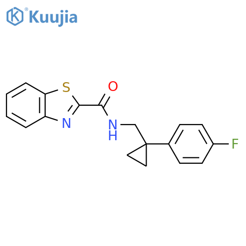 N-{[1-(4-fluorophenyl)cyclopropyl]methyl}-1,3-benzothiazole-2-carboxamide structure