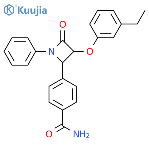4-[3-(3-Ethylphenoxy)-4-oxo-1-phenylazetidin-2-yl]benzamide structure