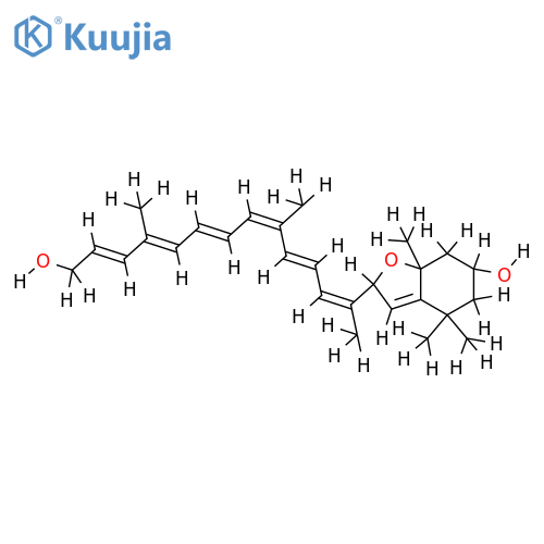 (3S,5R,8R)-5,8-epoxy-5,8-dihydro-10'-apo-beta-carotene-3,10'-diol structure