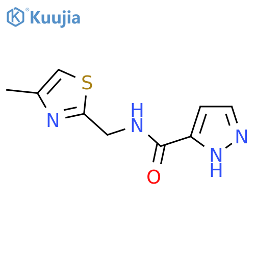 N-(4-methyl-1,3-thiazol-2-yl)methyl-1H-pyrazole-3-carboxamide structure
