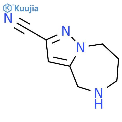 5,6,7,8-Tetrahydro-4H-pyrazolo[1,5-a][1,4]diazepine-2-carbonitrile structure