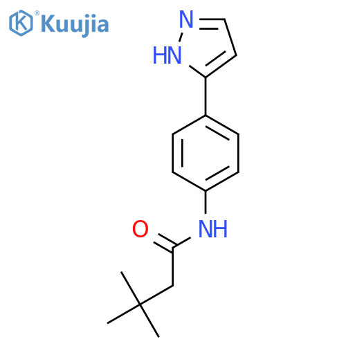 3,3-dimethyl-N-4-(1H-pyrazol-3-yl)phenylbutanamide structure