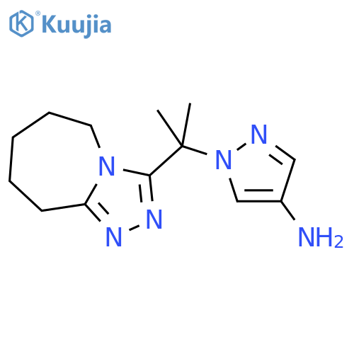 1-(2-{5H,6H,7H,8H,9H-1,2,4triazolo4,3-aazepin-3-yl}propan-2-yl)-1H-pyrazol-4-amine structure