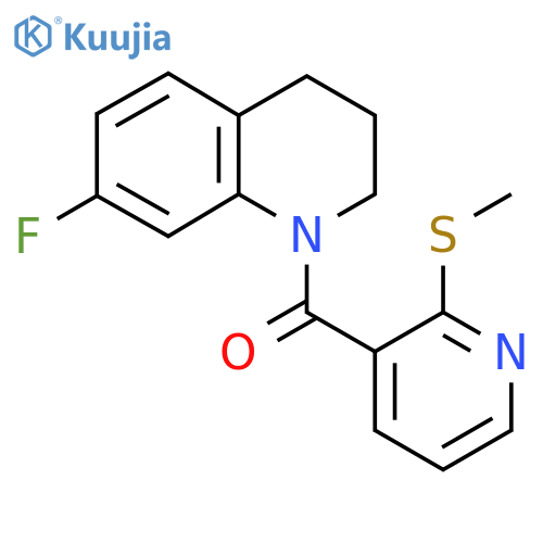 7-Fluoro-1-[2-(methylsulfanyl)pyridine-3-carbonyl]-1,2,3,4-tetrahydroquinoline structure