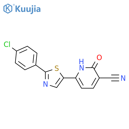 6-2-(4-Chlorophenyl)-1,3-thiazol-5-yl-2-oxo-1,2-dihydro-3-pyridinecarbonitrile structure