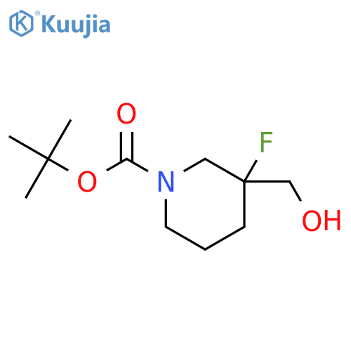 tert-butyl 3-fluoro-3-(hydroxymethyl)piperidine-1-carboxylate structure