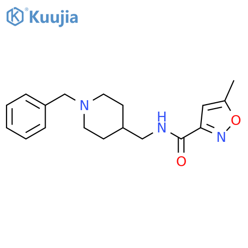 N-[(1-benzylpiperidin-4-yl)methyl]-5-methyl-1,2-oxazole-3-carboxamide structure