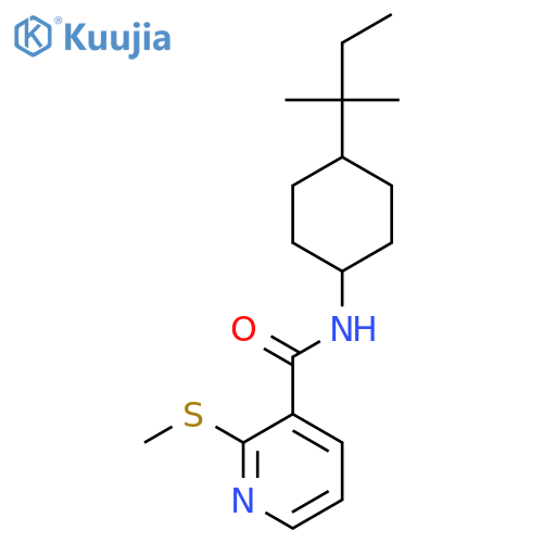N-[4-(2-methylbutan-2-yl)cyclohexyl]-2-(methylsulfanyl)pyridine-3-carboxamide structure