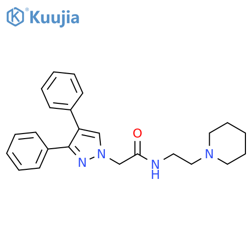 1H-Pyrazole-1-acetamide, 3,4-diphenyl-N-[2-(1-piperidinyl)ethyl]- structure