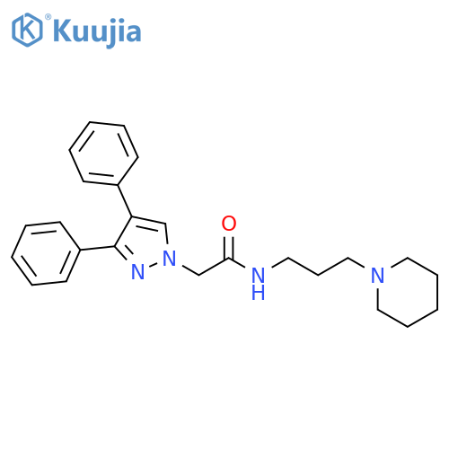 1H-Pyrazole-1-acetamide, 3,4-diphenyl-N-[3-(1-piperidinyl)propyl]- structure