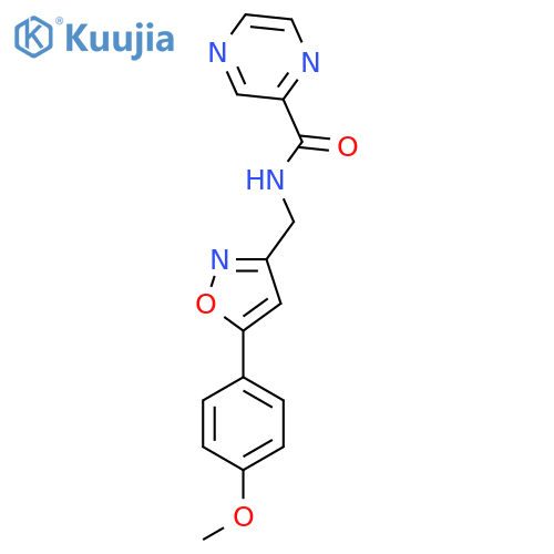 N-{5-(4-methoxyphenyl)-1,2-oxazol-3-ylmethyl}pyrazine-2-carboxamide structure