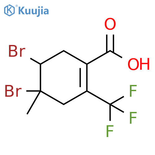 1-Cyclohexene-1-carboxylic acid, 4,5-dibromo-4-methyl-2-(trifluoromethyl)- structure