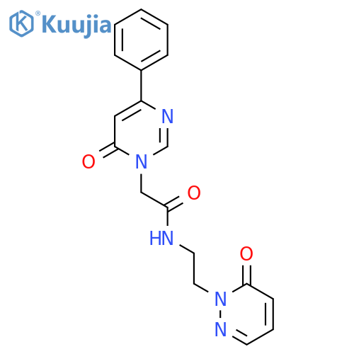 N-2-(6-oxo-1,6-dihydropyridazin-1-yl)ethyl-2-(6-oxo-4-phenyl-1,6-dihydropyrimidin-1-yl)acetamide structure