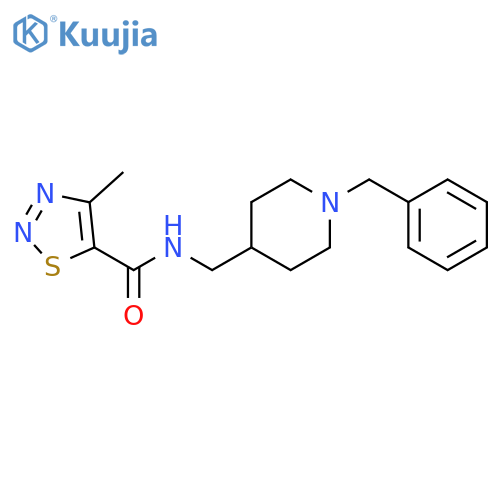 N-(1-benzylpiperidin-4-yl)methyl-4-methyl-1,2,3-thiadiazole-5-carboxamide structure