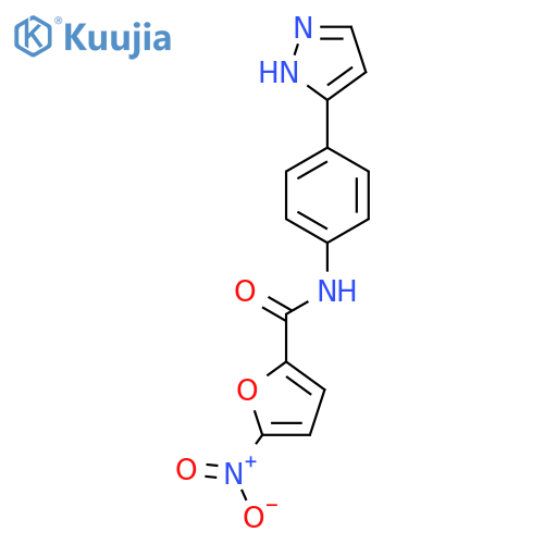 5-nitro-N-4-(1H-pyrazol-3-yl)phenylfuran-2-carboxamide structure